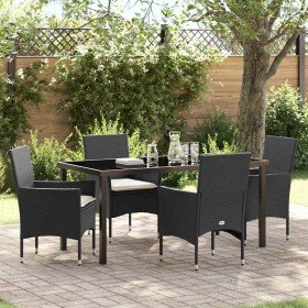 Conjunto de Comedor de Jardín 5 pcs Negro ratán sintético en Sillas de jardín | Comprar online en Foru.es