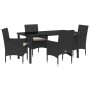 Conjunto de Comedor de Jardín 5 pcs Negro ratán sintético en Sillas de jardín | Comprar online en Foru.es