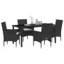 Conjunto de Comedor de Jardín 5 pcs Negro ratán sintético en Sillas de jardín | Comprar online en Foru.es