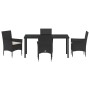Conjunto de Comedor de Jardín 5 pcs Negro ratán sintético en Sillas de jardín | Comprar online en Foru.es
