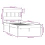 Estructura de cama madera maciza marrón miel 100x200 cm de vidaXL, Camas y somieres - Ref: Foro24-3104731, Precio: 99,79 €, D...