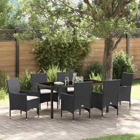 Conjunto de Comedor de Jardín 7 pcs Negro ratán sintético en Sillas de jardín | Comprar online en Foru.es
