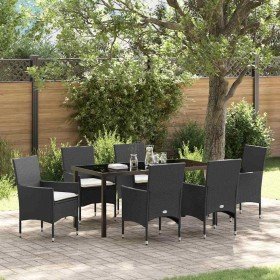Conjunto de Comedor de Jardín 7 pcs Negro ratán sintético en Sillas de jardín | Comprar online en Foru.es