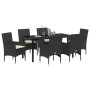 Conjunto de Comedor de Jardín 7 pcs Negro ratán sintético en Sillas de jardín | Comprar online en Foru.es
