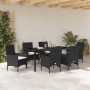 Conjunto de Comedor de Jardín 7 pcs Negro ratán sintético en Sillas de jardín | Comprar online en Foru.es