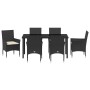 Conjunto de Comedor de Jardín 7 pcs Negro ratán sintético en Sillas de jardín | Comprar online en Foru.es