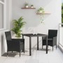 Conjunto de Comedor de Jardín 3 pcs Negro ratán sintético en Sillas de jardín | Comprar online en Foru.es