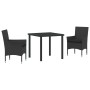 Conjunto de Comedor de Jardín 3 pcs Negro ratán sintético en Sillas de jardín | Comprar online en Foru.es