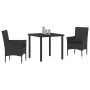 Conjunto de Comedor de Jardín 3 pcs Negro ratán sintético en Sillas de jardín | Comprar online en Foru.es