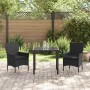 Conjunto de Comedor de Jardín 3 pcs Negro ratán sintético en Sillas de jardín | Comprar online en Foru.es