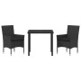 Conjunto de Comedor de Jardín 3 pcs Negro ratán sintético en Sillas de jardín | Comprar online en Foru.es