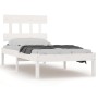 Estructura de cama madera maciza de pino blanco 100x200 cm de vidaXL, Camas y somieres - Ref: Foro24-3104729, Precio: 89,96 €...
