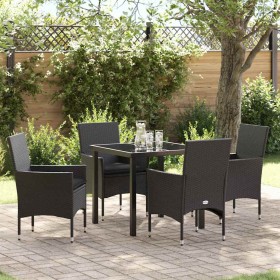 Conjunto de Comedor de Jardín 5 pcs Negro ratán sintético en Sillas de jardín | Comprar online en Foru.es