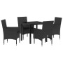 Conjunto de Comedor de Jardín 5 pcs Negro ratán sintético en Sillas de jardín | Comprar online en Foru.es