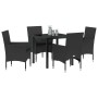 Conjunto de Comedor de Jardín 5 pcs Negro ratán sintético en Sillas de jardín | Comprar online en Foru.es