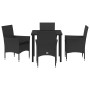 Conjunto de Comedor de Jardín 5 pcs Negro ratán sintético en Sillas de jardín | Comprar online en Foru.es
