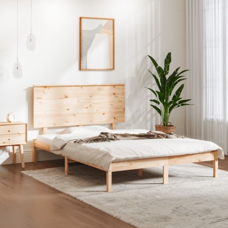 Estructura de cama madera maciza de pino 120x200 cm de vidaXL, Camas y somieres - Ref: Foro24-3104798, Precio: 119,40 €, Desc...