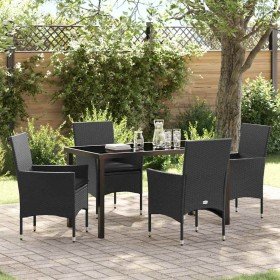Conjunto de Comedor de Jardín 5 pcs Negro ratán sintético en Sillas de jardín | Comprar online en Foru.es