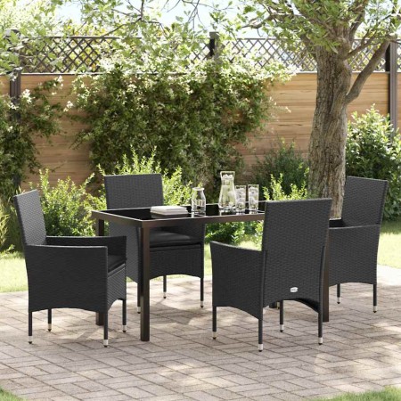 Conjunto de Comedor de Jardín 5 pcs Negro ratán sintético en Sillas de jardín | Comprar online en Foru.es