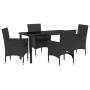 Conjunto de Comedor de Jardín 5 pcs Negro ratán sintético en Sillas de jardín | Comprar online en Foru.es