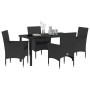 Conjunto de Comedor de Jardín 5 pcs Negro ratán sintético en Sillas de jardín | Comprar online en Foru.es
