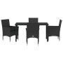 Conjunto de Comedor de Jardín 5 pcs Negro ratán sintético en Sillas de jardín | Comprar online en Foru.es