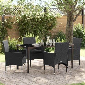 Conjunto de Comedor de Jardín 5 pcs Negro ratán sintético en Sillas de jardín | Comprar online en Foru.es