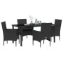 Conjunto de Comedor de Jardín 5 pcs Negro ratán sintético en Sillas de jardín | Comprar online en Foru.es