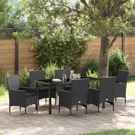 Conjunto de Comedor de Jardín 7 pcs Negro ratán sintético en Sillas de jardín | Comprar online en Foru.es