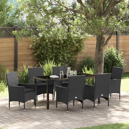 Conjunto de Comedor de Jardín 7 pcs Negro ratán sintético en Sillas de jardín | Comprar online en Foru.es
