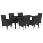 Conjunto de Comedor de Jardín 7 pcs Negro ratán sintético en Sillas de jardín | Comprar online en Foru.es