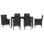 Conjunto de Comedor de Jardín 7 pcs Negro ratán sintético en Sillas de jardín | Comprar online en Foru.es