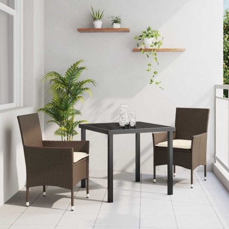 Conjunto de Comedor de Jardín 3 pcs Marrón ratán sintético en Sillas de jardín | Comprar online en Foru.es