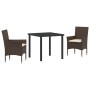 Conjunto de Comedor de Jardín 3 pcs Marrón ratán sintético en Sillas de jardín | Comprar online en Foru.es