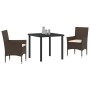 Conjunto de Comedor de Jardín 3 pcs Marrón ratán sintético en Sillas de jardín | Comprar online en Foru.es