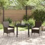 Conjunto de Comedor de Jardín 3 pcs Marrón ratán sintético en Sillas de jardín | Comprar online en Foru.es