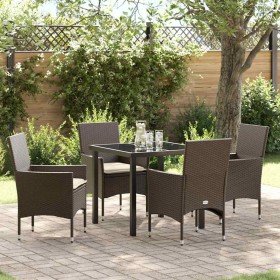 Conjunto de Comedor de Jardín 5 pcs Marrón ratán sintético en Sillas de jardín | Comprar online en Foru.es