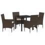 Conjunto de Comedor de Jardín 5 pcs Marrón ratán sintético en Sillas de jardín | Comprar online en Foru.es