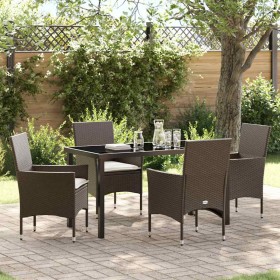 Conjunto de Comedor de Jardín 5 pcs Marrón ratán sintético en Sillas de jardín | Comprar online en Foru.es