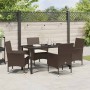 Conjunto de Comedor de Jardín 5 pcs Marrón ratán sintético en Sillas de jardín | Comprar online en Foru.es