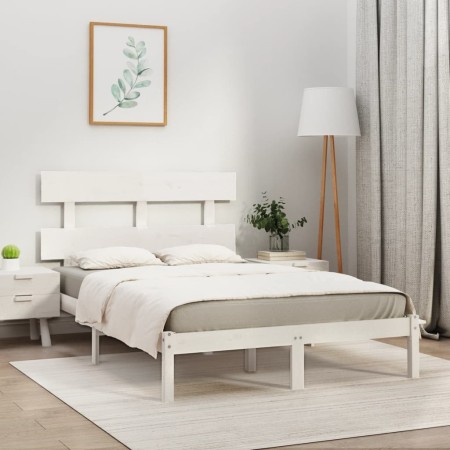 Estructura de cama madera maciza blanco Supe King 180x200 cm de vidaXL, Camas y somieres - Ref: Foro24-3104689, Precio: 139,4...