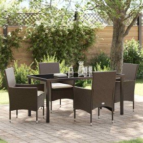 Conjunto de Comedor de Jardín 5 pcs Marrón ratán sintético en Sillas de jardín | Comprar online en Foru.es