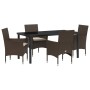 Conjunto de Comedor de Jardín 5 pcs Marrón ratán sintético en Sillas de jardín | Comprar online en Foru.es