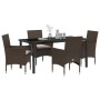 Conjunto de Comedor de Jardín 5 pcs Marrón ratán sintético en Sillas de jardín | Comprar online en Foru.es