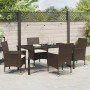 Conjunto de Comedor de Jardín 5 pcs Marrón ratán sintético en Sillas de jardín | Comprar online en Foru.es