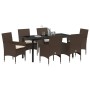 Conjunto de Comedor de Jardín 7 pcs Marrón ratán sintético en Sillas de jardín | Comprar online en Foru.es