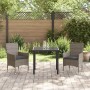 Conjunto de Comedor de Jardín 3 pcs Gris ratán sintético en Sillas de jardín | Comprar online en Foru.es