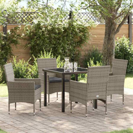 Conjunto de Comedor de Jardín 5 pcs Gris ratán sintético en Sillas de jardín | Comprar online en Foru.es