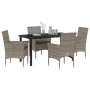 Conjunto de Comedor de Jardín 5 pcs Gris ratán sintético en Sillas de jardín | Comprar online en Foru.es