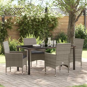 Conjunto de Comedor de Jardín 5 pcs Gris ratán sintético en Sillas de jardín | Comprar online en Foru.es